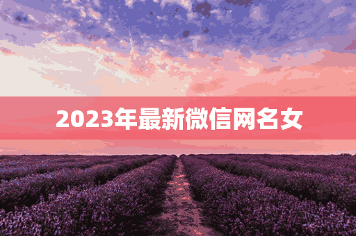 2023年最新微信网名女(2023年最新微信网名女孩)